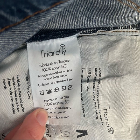 TRIARCHY High Rise Slim Fit Straight Leg Jeans - Picture 11 of 12